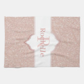 Parties scintillant rose Monogramme Serviette de c (Horizontal)