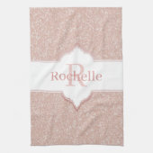 Parties scintillant rose Monogramme Serviette de c (Vertical)