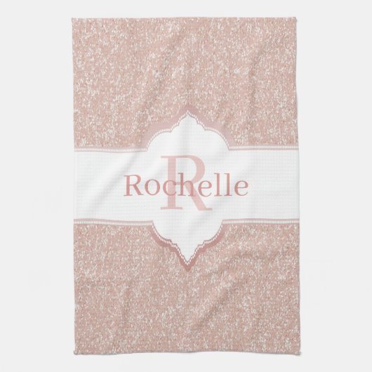 Parties scintillant rose Monogramme Serviette de c (Vertical)