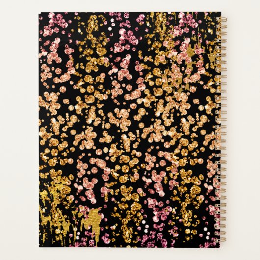 Parties scintillant rose noir arc or brimmer trait (Dos)