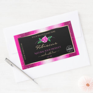 Parties scintillant rose Noir Étiquette de produit