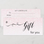 *~* Parties scintillant rose Ombre Carte Cadeau Pa (Devant / Derrière)