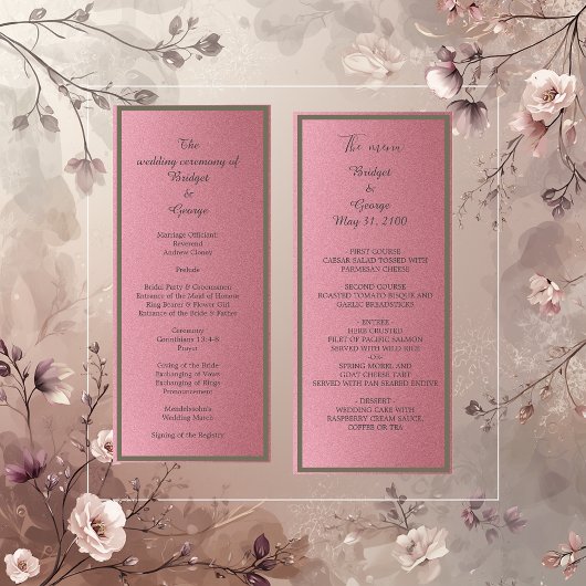 parties scintillant rose onirique menu et programm