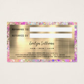 Parties scintillant rose opale carte de référence (Dos)