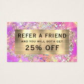 Parties scintillant rose opale carte de référence (Devant)