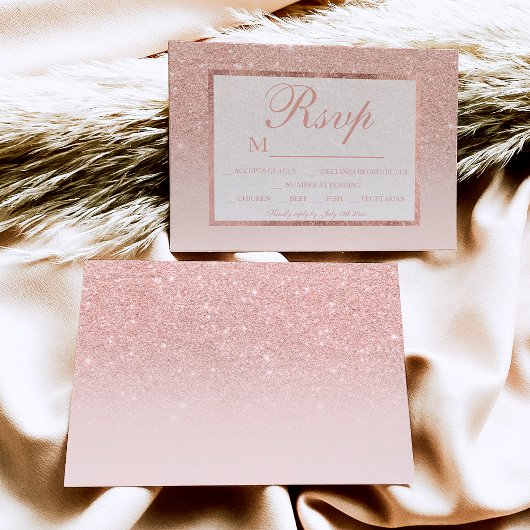 parties scintillant rose or blush pink ombre RSVP 