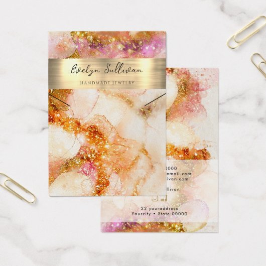 parties scintillant rose or collier d'aquarelle ca (Bureau)
