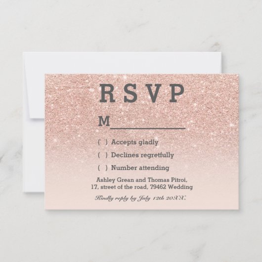 parties scintillant rose or faux rose ombre RSVP m (Devant)
