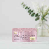 parties scintillant rose or gouttes Carte de crédi (Debout devant)