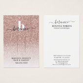 Parties scintillant rose or Monogramme Clip à chev (Devant & derrière)