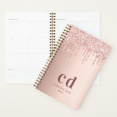 parties scintillant rose or monogramme gouttes gla (Devant avec enveloppe)