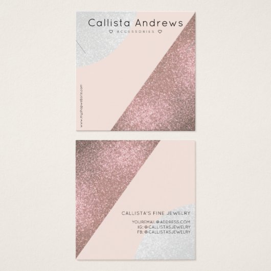 Parties scintillant rose or rose  Geo Heart Écran  (Devant & derrière)