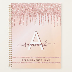Parties scintillant rose or rose Monogramme