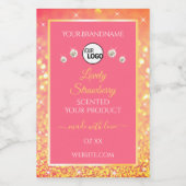 Parties scintillant rose orange Étiquettes Logo Di (Étiquettes simples)