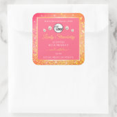 Parties scintillant rose orange Étiquettes Logo Di (Sac)