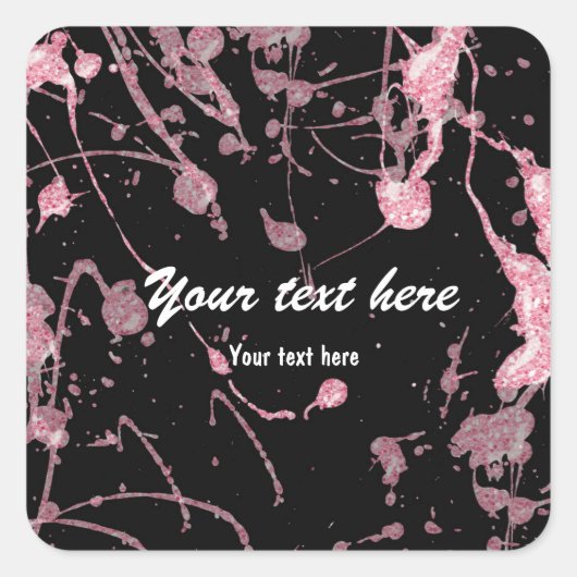 Parties scintillant rose Paint Splatter étiquette (Devant)