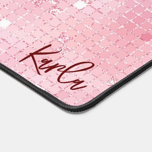 Parties scintillant rose pâle miroirs | monogramme (Coin)