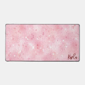 Parties scintillant rose pâle miroirs | monogramme (Recto)