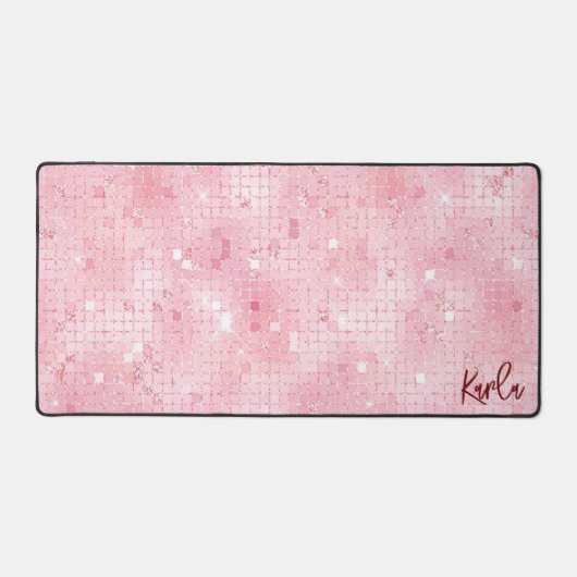 Parties scintillant rose pâle miroirs | monogramme (Recto)