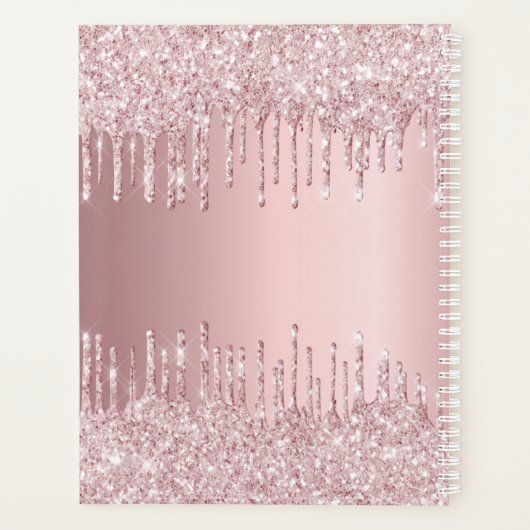 Parties scintillant rose pâle monogramme nom luxe  (Dos)