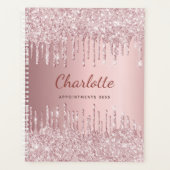 Parties scintillant rose pâle monogramme nom luxe  (Devant)