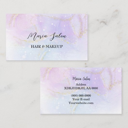 Parties scintillant rose pastel or Carte de visite (Devant / Derrière)