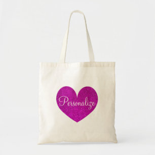 Parties scintillant rose personnalisée amour sac f