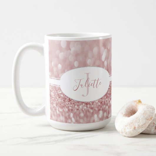 Parties scintillant rose Personnaliser la Mug de c (Avec donut)