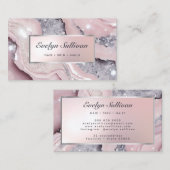 Parties scintillant rose rêve carte de visite en m (Devant / Derrière)