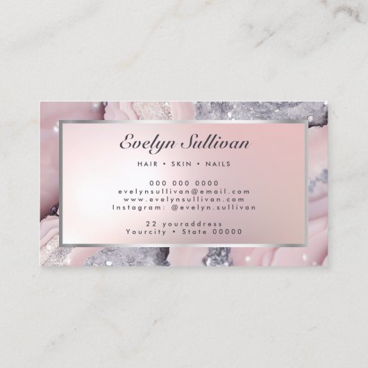 Parties scintillant rose rêve carte de visite en m (Dos)