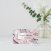 Parties scintillant rose rêve carte de visite en m (Debout devant)