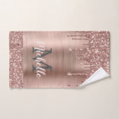 Parties scintillant rose Rose Gold Drives Monogram (Serviette à main)
