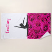 Parties scintillant rose Roses serviette de plage (Devant)