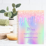 Parties scintillant rose salon de beauté iridescen<br><div class="desc">Un arrière - plan tendance aux couleurs irisées avec des couleurs pastel unicorne et arc-en-ciel rose, violet, or rose, vert menthe. Décoré avec des gouttes de parties scintillant en or rose, rose et violet. Un planificateur de rendez-vous pour les maquilleurs, les designers de cheveux, les salons de coiffure et de...</div>