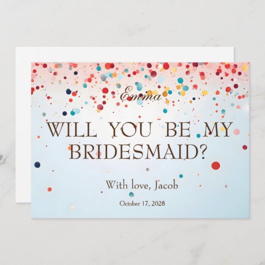 Parties scintillant Rose Serez-Vous Mon Invitation (Devant / Derrière)