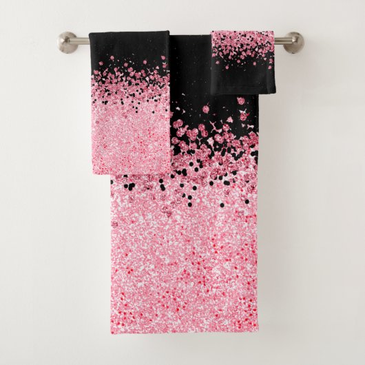 Parties scintillant rose sur noir (En situation)