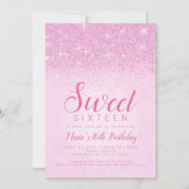 Parties scintillant rose, Sweet 16 Invitations (Devant)