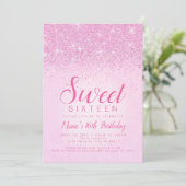 Parties scintillant rose, Sweet 16 Invitations (Debout devant)