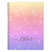Parties scintillant rose violet bleu or Carnet Mon (Devant)