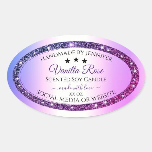 Parties scintillant rose violet dégradé Étiquettes (Devant)
