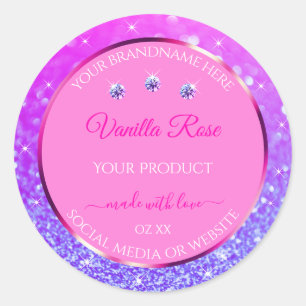 Parties scintillant rose violet produit Étiquette