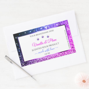 Parties scintillant rose violet produit Étiquettes