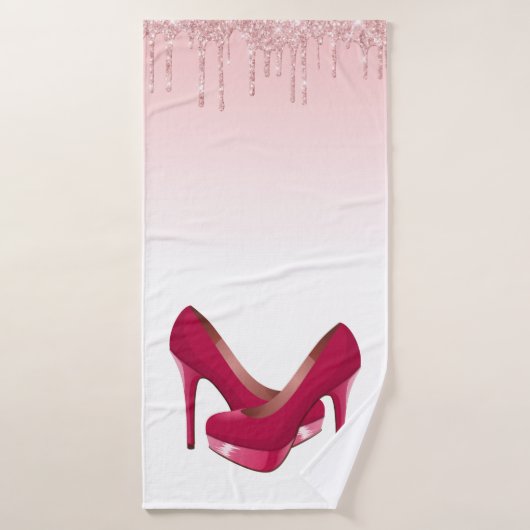 Parties scintillant roses modernes et talons hauts (Serviette de bain)