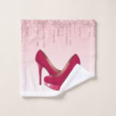 Parties scintillant roses modernes et talons hauts (Gant de toilette)