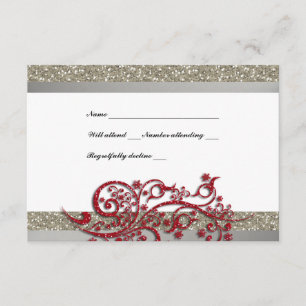 Parties scintillant rouge argent fantaisie RSVP