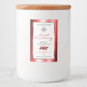 Parties scintillant rouge blanc Étiquette Rose log (Devant)