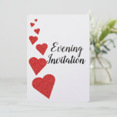 Parties scintillant rouge Coeurs soirée invitation (Debout devant)