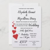 Parties scintillant rouge Coeurs soirée invitation (Dos)