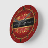 Parties scintillant rouge Disco Horloge personnali (Angle)