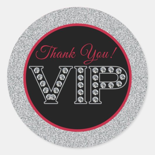Parties scintillant rouge et argent, Stickers VIP (Devant)